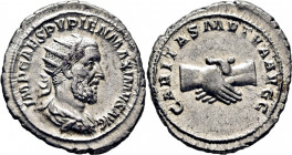 Pupieno. Antoniniano. Casi SC-. Muy buen ejemplar. Buen anverso y mejor reverso. Escasa