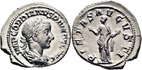 Gordiano III. Denario. SC. Muy buen ejemplar. Muy atractiva