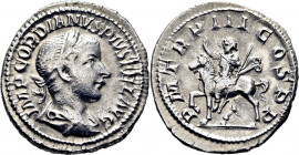 Gordiano III. Denario. Acuñación centrada