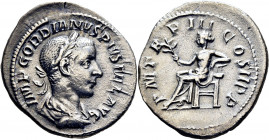 Gordiano III. Denario. Acuñación centrada