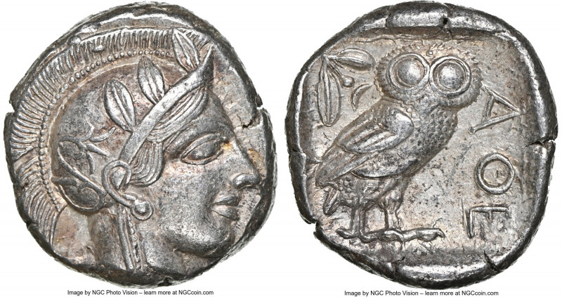 ATTICA. Athens. Ca. 440-404 BC. AR tetradrachm (24mm, 17.16 gm, 7h). NGC Choice ...