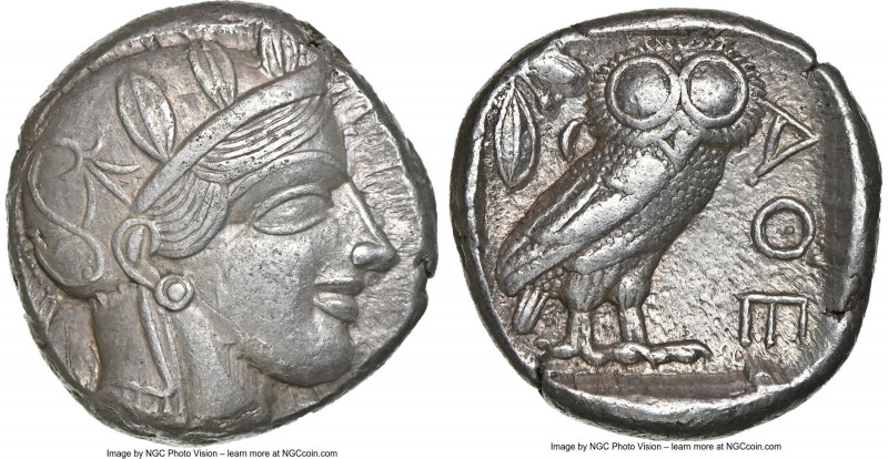 ATTICA. Athens. Ca. 440-404 BC. AR tetradrachm (23mm, 17.13 gm, 7h). NGC XF 5/5 ...