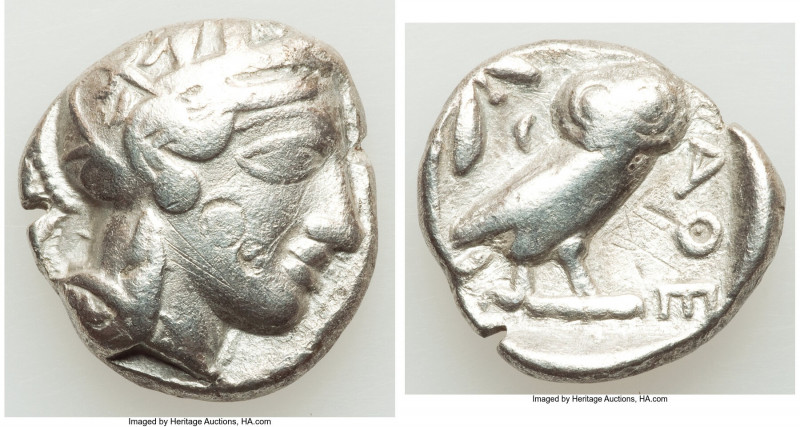ATTICA. Athens. Ca. 440-404 BC. AR tetradrachm (25mm, 16.20 gm, 8h). Fine, graff...