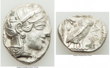 ATTICA. Athens. Ca. 440-404 BC. AR tetradrachm (27mm, 16.97 gm, 9h). VF. Mid-mass coinage issue. Head of Athena right, wearing earring, necklace, and ...