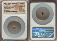 IONIA. Uncertain mint. Ca. 650-600 BC. EL 1/24 stater or myshemihecte (6mm, 0.59 gm). NGC Choice XF 4/5 - 4/5. Lydo-Milesian standard. Uncertain desig...