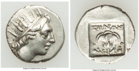 CARIAN ISLANDS. Rhodes. Ca. 88-84 BC. AR drachm (15mm, 2.38 gm, 12h). Choice VF. Plinthophoric standard, Zenon, magistrate. Radiate head of Helios rig...