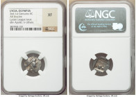 LYCIAN LEAGUE. Olympus. Ca. 2nd-1st Centuries BC. AR drachm (15mm, 1h). NGC XF. Series 2, ca. 88-84 BC. Laureate bust of Apollo right, hair falling in...