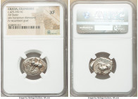 CILICIA. Celenderis. Ca. 425-350 BC. AR stater (22mm, 11h). NGC XF. Persic standard, ca. 425-400 BC. Youthful nude male rider, reins in right hand, ke...