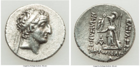 CAPPADOCIAN KINGDOM. Ariobarzanes I Philoromaeus (96-66/3 BC). AR drachm (18mm, 4.09 gm, 1h). Choice XF. Eusebeia under Mount Argaeus, dated Year 1 (9...