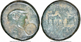 ASIA MINOR, Uncertain mint, under Gaius Sosius(?). Ca. 39-30 BC(?). AE (27mm, 17.30 gm, 12h). NGC Good 5/5 - 2/5, countermarks. Bare head of male (Oct...