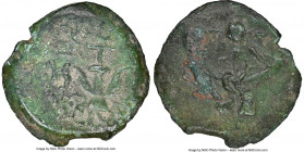 JUDAEA. Hasmoneans. Alexander Jannaeus (103-76 BC). AE prutah (15mm). NGC Choice VF. Jerusalem. BAΣIΛEΩΣ AΛEΞANΔPOY, anchor / Yehonatan the King (Pale...