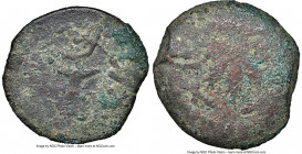 JUDAEA. The Jewish War (AD 66-70). AE prutah (17mm, 5h). NGC (ungraded) Fine. Jerusalem, Year 2 (AD 67/8). Year Two (Paleo-Hebrew), amphora with broad...