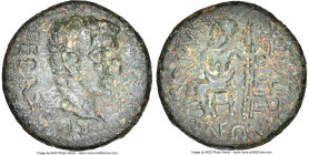 PHRYGIA. Philomelium. Tiberius (AD 14-37). AE (19mm, 6.82 gm, 11h). NGC Choice VF 4/5 - 2/5. Titos Pilopatris, magistrate. ΣΕΒΑΣΤΟΣ, bare head of Tibe...