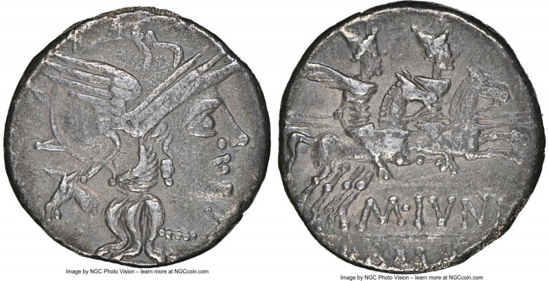 M. Junius Silanus (145 BC). AR denarius (18mm, 3.71 gm, 8h). NGC VF 5/5 - 3/5, e...
