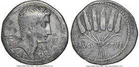 Augustus (27 BC-AD 14). AR cistophorus (25mm, 10.92 gm, 1h). NGC Choice Fine 5/5 - 2/5. Ephesus, ca. 25 BC. IMP•-CAE-SAR, bare head of Augustus right;...