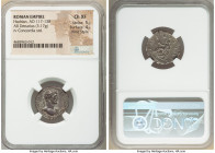 Hadrian (AD 117-138). AR denarius (19mm, 3.17 gm, 7h). NGC Choice XF 5/5 - 4/5, Fine Style. Rome, AD 118. IMP CAESAR TRAIAN HADRIANVS AVG, laureate, h...