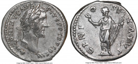 Antoninus Pius (AD 138-161). AR denarius (18mm, 3.50 gm, 6h). NGC Choice VF. Rome, AD 140-143. ANTONINVS AVG-PIVS P P TR P COS III, laureate head of A...