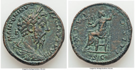 Marcus Aurelius, as Augustus (AD 161-180). AE sestertius (32mm, 24.01 gm, 10h). Choice VF. Rome, December AD 173-June AD 174. M ANTONINVS-AVG TR P XXV...