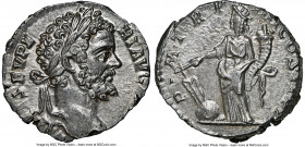 Septimius Severus (AD 193-211). AR denarius (17mm, 3.34 gm, 12h). NGC MS 4/5 - 4/5. Rome, AD 196-197. L SEPT SEV PERT AVG IMP VIII, laureate head of S...