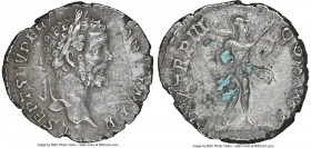 Septimius Severus (AD 193-211). AR denarius (18mm, 2.60 gm, 5h). NGC XF 4/5 - 2/5. Rome, AD 195. L SEPT SEV PERT AVG IMP V, laureate head of Septimius...