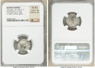 Caracalla (AD 198-217). AR denarius (18mm, 2.70 gm, 6h). NGC Choice AU 4/5 - 4/5. Rome, AD 198. IMP CAE M AVR ANT AVG P TR P, laureate, draped bust of...