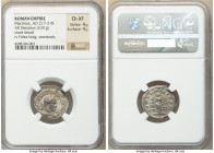 Macrinus (AD 217-218). AR denarius (21mm, 3.01 gm, 12h). NGC Choice XF 4/5 - 4/5. Rome. IMP C M OPEL SEV MACRINVS AVG, laureate, cuirassed bust of Mac...