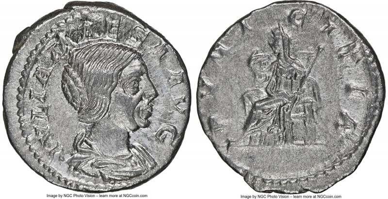 Julia Maesa (AD 218-224/5). AR denarius (19mm, 3.48 gm, 7h). NGC AU 3/5 - 4/5. R...