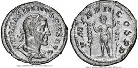 Maximinus I (AD 235-238). AR denarius (20mm, 3.07 gm, 7h). NGC Choice AU 5/5 - 3/5. Rome, AD 236. IMP MAXIMINVS PIVS AVG, laureate, draped, cuirassed ...