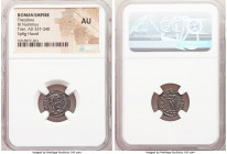 Theodora (AD 305-306). AE4 or BI nummus (15mm, 12h). NGC AU. Trier, 1st officina, AD 337-340. FL MAX THEO-DORAE AVG, diademed bust of Theodora right, ...