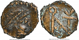 Anastasius I (AD 491-518). AE4 or nummus (8mm,1h). NGC Choice XF S 4/5 - 5/5. Pre-reform copper coinage, AD 491-498. Pearl-diademed head of Anastasius...