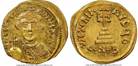 Constans II Pogonatus (AD 641-668). AV solidus (19mm, 4.35 gm, 7h). NGC MS 5/5 - 4/5, clipped. Constantinople, 9th officina. d N CONStAN-tINЧS P P AV,...