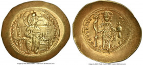 Constantine X Ducas (AD 1059-1067). AV histamenon nomisma (28mm, 5h). NGC AU, scratch. Constantinople. +IhS IXS RЄX-RЄSNANTIhm, Christ seated facing o...
