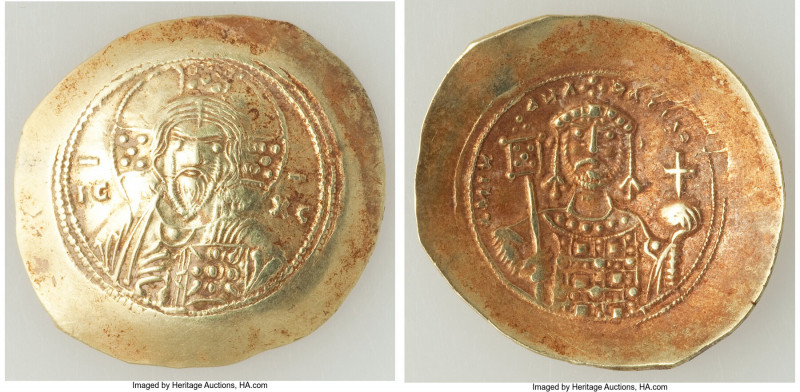 Michael VII Ducas (AD 1071-1078). AV/EL histamenon nomisma scyphate (30mm, 4.34 ...