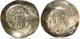 Manuel I Comnenus (AD 1143-1180). EL aspron trachy (30mm, 4.23 gm, 6h). NGC MS 4/5 - 3/5, brushed. Constantinople, AD 1160-1164. IC-XC (barred), Chris...
