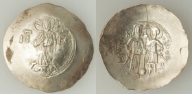 Manuel I Comnenus (AD 1143-1180). EL aspron trachy (31mm, 4.07 gm, 5h). NGC (photo certificate) MS 4/5 - 2/5, scratch, edge fracture, brushed. Constan...