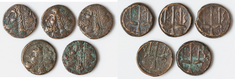 ANCIENT LOTS. Greek. Sicily. Syracuse. Hieron II (ca. 240-215 BC). Lot of five (...