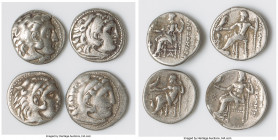 ANCIENT LOTS. Greek. Macedonian Kingdom. Ca. 4th-3rd centuries BC. Lot of four (4) AR drachms. Fine-Choice Fine. Includes: (4) Macedonian drachms from...