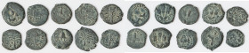 ANCIENT LOTS. Judaea. Ca. 1st centuries BC-AD. Lot of ten (10) AE prutahs. Fine. Includes: Various issuers, dates and themes. Ten (10) coins in lot. S...