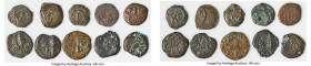 ANCIENT LOTS. Judaea. Ca. 1st centuries BC-AD. Lot of ten (10) AE prutahs. Fine, holed. Includes: Various issuers, dates and themes. Note - one of the...