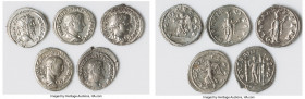 ANCIENT LOTS. Roman Imperial. Lot of five (5) AR denarii. VF-XF. Includes: Five Roman Imperial denarii, various emperors and empresses with different ...