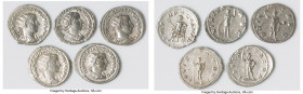 ANCIENT LOTS. Roman Imperial. Gordian III (AD 238-244). Lot of five (5) AR antoniniani. VF-Choice VF. Includes: Various types of Gordian III antoninia...