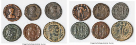 ANCIENT LOTS. Late Roman Imperial. Lot of six (6) AE. VG-Choice Fine. Includes: Six AE issues of different emperors and types. Total six (6) coins in ...