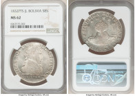 Republic 8 Soles 1832 PTS-JL MS62 NGC, Potosi mint, KM97. Frosty and lustrous surfaces with light taupe toning.

HID09801242017

© 2022 Heritage A...