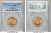 George V gold 5 Dollars 1913 MS63+ PCGS, Ottawa mint, KM26. Gold Reserve. AGW 0.2419 oz. 

HID09801242017

© 2022 Heritage Auctions | All Rights R...