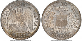 Republic Peso 1877-So MS63 NGC, Santiago mint, KM142.1. Whirling luster and champagne toned. 

HID09801242017

© 2022 Heritage Auctions | All Righ...