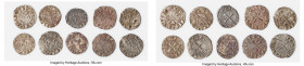 Principality of Antioch 10-Piece Lot of Uncertified Bohemond Era "Helmet" Deniers ND (1163-1201) VF, Average size 18.8mm. Average weight 0.90gm. Sold ...