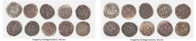 Principality of Antioch 10-Piece Lot of Uncertified Bohemond Era "Helmet Deniers ND (1163-1201) VF, Average size 18.2mm. Average weight 0.92gm. Sold a...