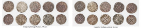Principality of Antioch 10-Piece Lot of uncertified Bohemond Era "Helmet" Deniers ND (1163-1201) VF, Average size 17.6mm. Average weight 0.86gm. Sold ...