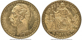 Danish Colony. Christian IX gold 4 Daler (20 Francs) 1904-(h) MS63 NGC, Copenhagen mint, KM72. Lustrous and choice. 

HID09801242017

© 2022 Herit...