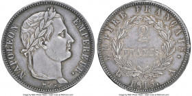 Napoleon "100 Days" 2 Francs 1815-A AU55 NGC, Paris mint, KM703. Mintage: 6,783. One year type Lightly worn and draped in coat of lavender-gray, teal ...